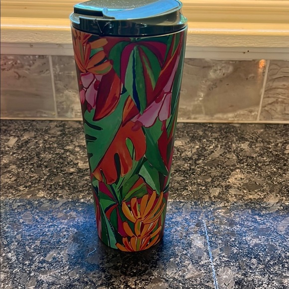 Farm Rio & Starbucks  16oz  Stainless Steel Tumbler Banana Leaves Green Red New - Picture 1 of 9